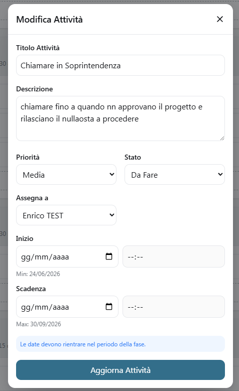 Attività assegnate